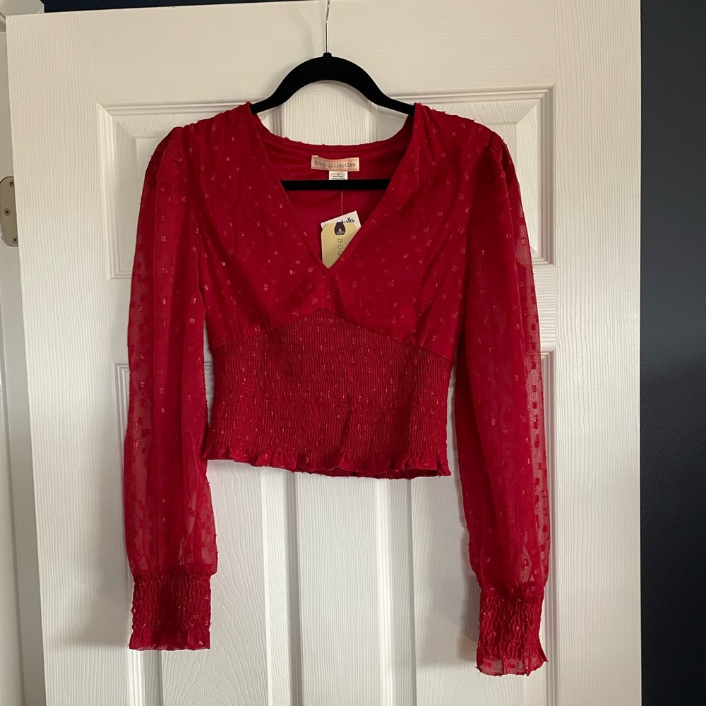 Red crop top